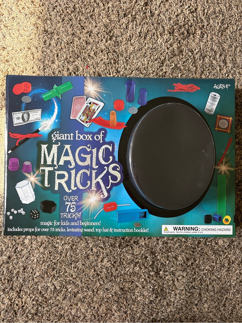 Magic Giant Box of Magic Tricks - blue, black, purple, red, green NWT